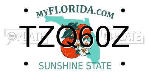 TZQ60Z Florida License Plate