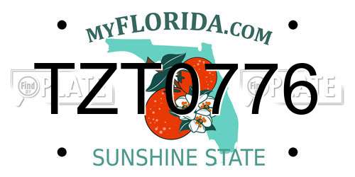 TZT0776 Florida License Plate