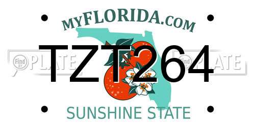 TZT264 Florida License Plate