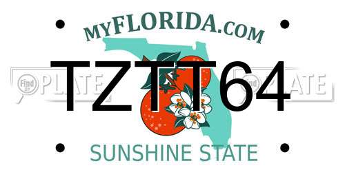 TZTT64 Florida License Plate