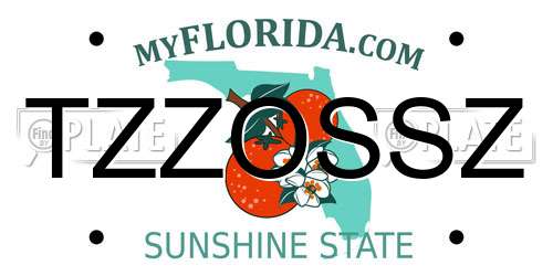 TZZOSSZ Florida License Plate