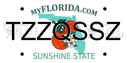 TZZQSSZ Florida License Plate