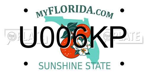 U006KP Florida License Plate