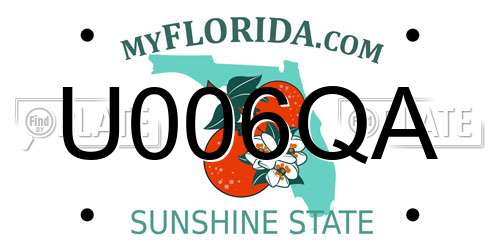 U006QA Florida License Plate