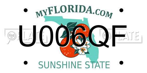 U006QF Florida License Plate
