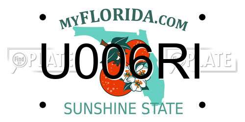 U006RI Florida License Plate