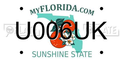 U006UK Florida License Plate