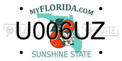 U006UZ Florida License Plate