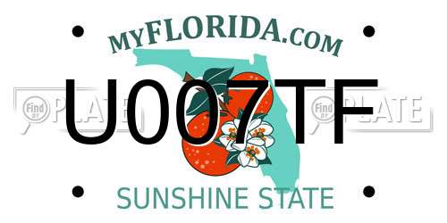 U007TF Florida License Plate
