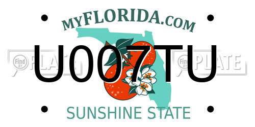U007TU Florida License Plate