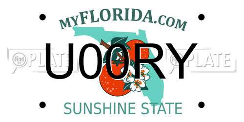 U00RY Florida License Plate