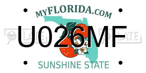 U026MF Florida License Plate