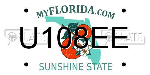 U108EE Florida License Plate
