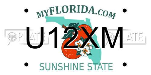 U12XM Florida License Plate