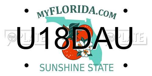 U18DAU Florida License Plate