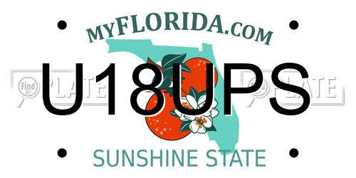 U18UPS Florida License Plate