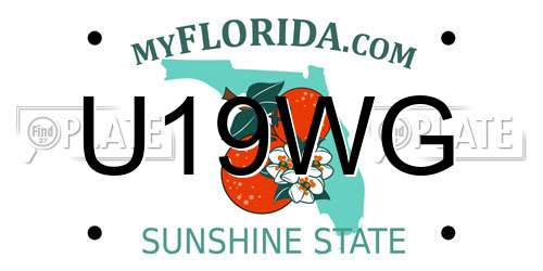 U19WG Florida License Plate