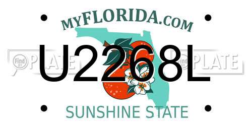 U2268L Florida License Plate