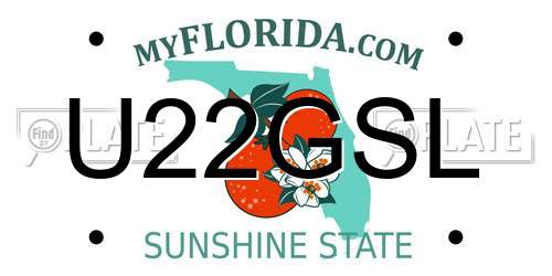 U22GSL Florida License Plate