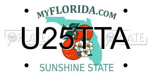 U25TTA Florida License Plate