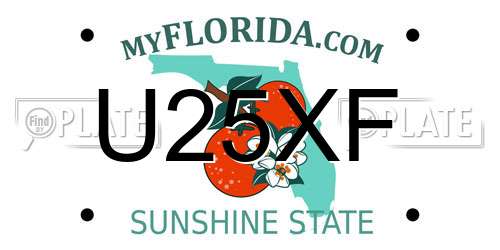U25XF Florida License Plate