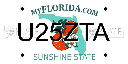 U25ZTA Florida License Plate