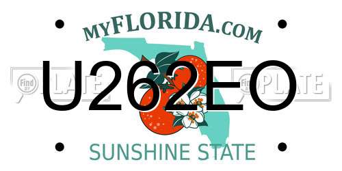 U262EO Florida License Plate