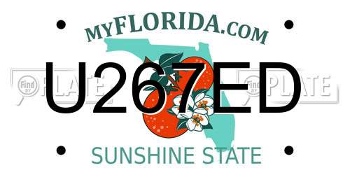 U267ED Florida License Plate