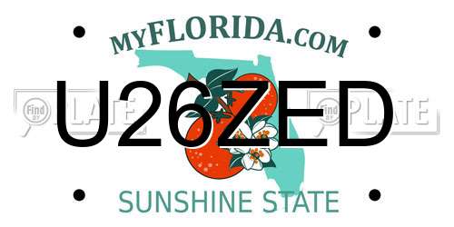U26ZED Florida License Plate