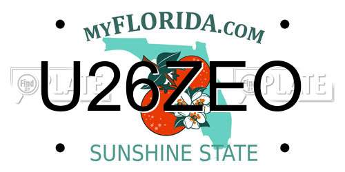 U26ZEO Florida License Plate