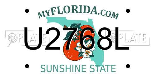 U2768L Florida License Plate