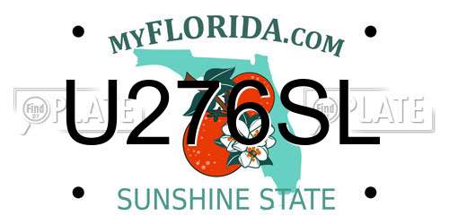 U276SL Florida License Plate