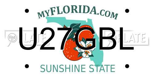 U27GBL Florida License Plate