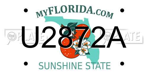 U2872A Florida License Plate