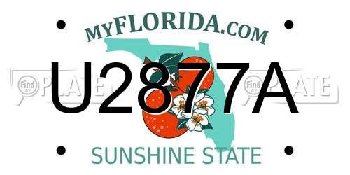 U2877A Florida License Plate