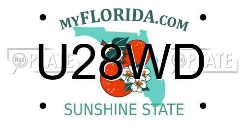 U28WD Florida License Plate