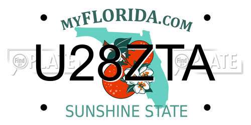 U28ZTA Florida License Plate