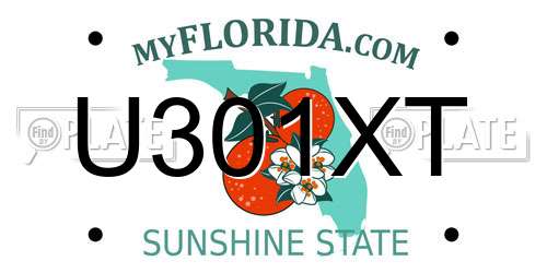 U301XT Florida License Plate