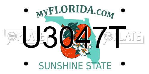 U3047T Florida License Plate
