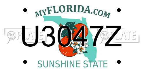 U3047Z Florida License Plate