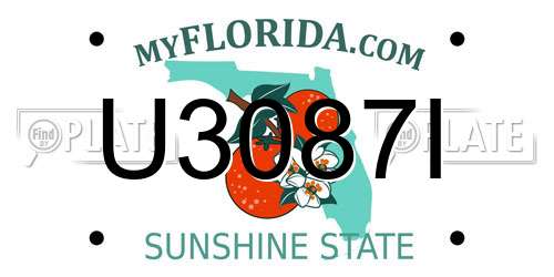 U3087I Florida License Plate