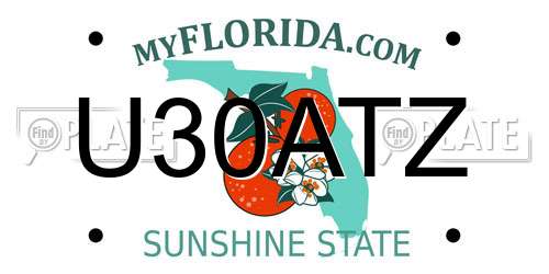 U30ATZ Florida License Plate