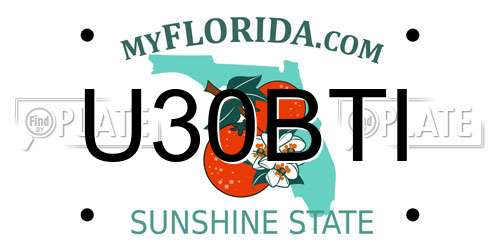 U30BTI Florida License Plate