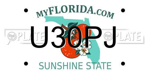 U30PJ Florida License Plate