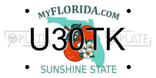 U30TK Florida License Plate