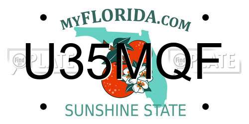 U35MQF Florida License Plate