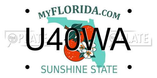 U40WA Florida License Plate