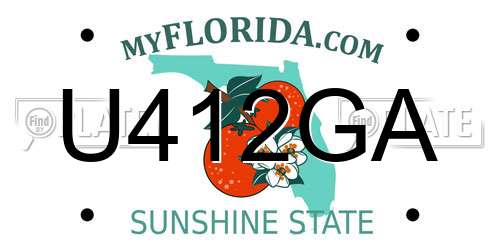 U412GA Florida License Plate