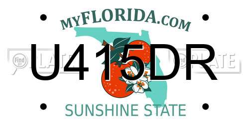 U415DR Florida License Plate