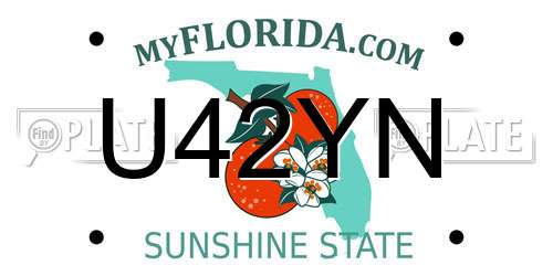 U42YN Florida License Plate